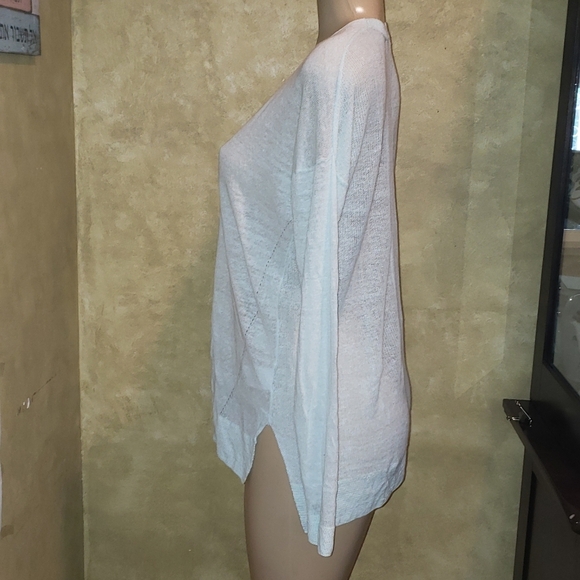 Vince Linen Vneck Light Blue Knit Top xs - Picture 5 of 6